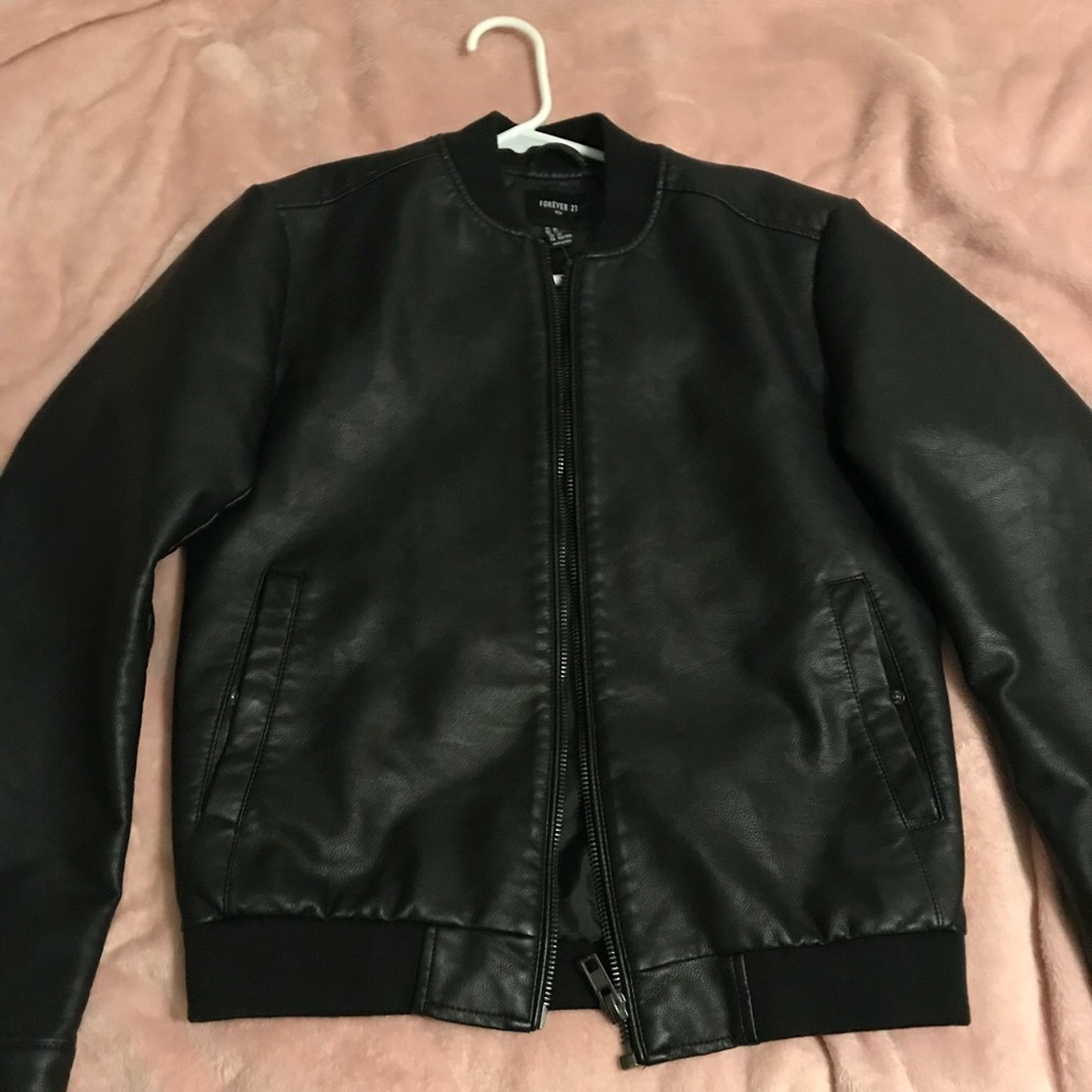 Black leather jacket